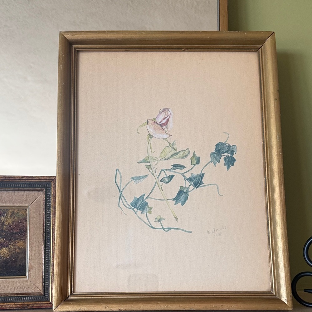 M. Brooks Botanical Watercolor Set of 2 with Display Easel